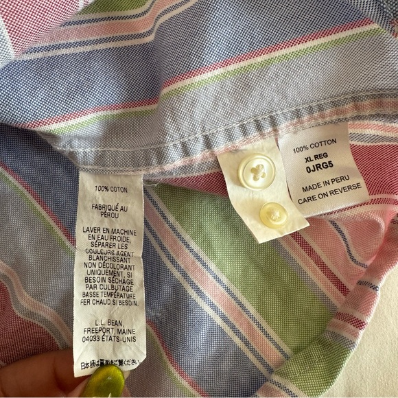 L.L. Bean Stripped Button Down Shirt Size XL - Picture 4 of 4